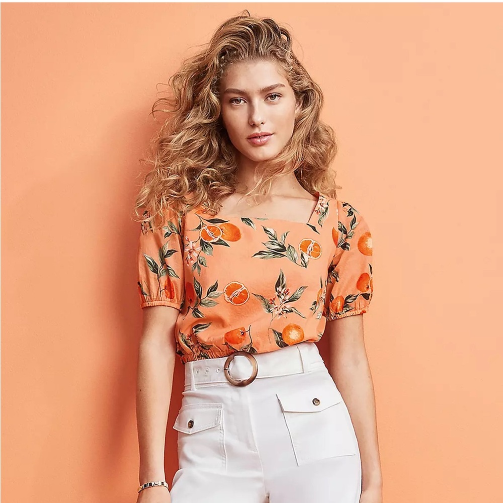 Loft Orange Harvest Criss Cross Back Cropped Top 🍊